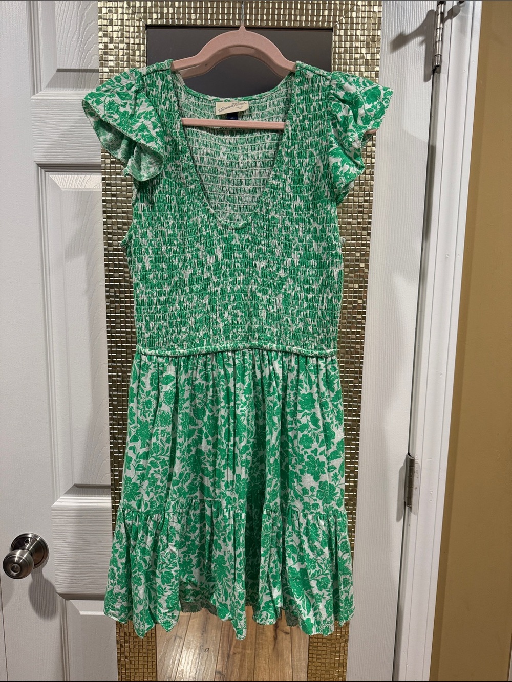 Universal Thread Green and White Floral Mini Dress